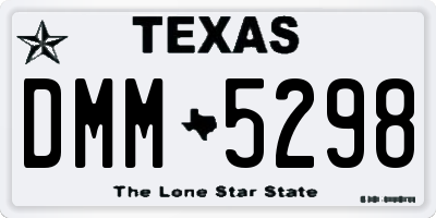 TX license plate DMM5298