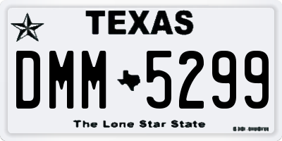 TX license plate DMM5299