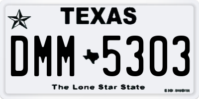 TX license plate DMM5303