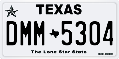 TX license plate DMM5304