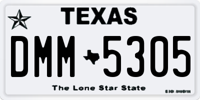 TX license plate DMM5305