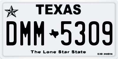 TX license plate DMM5309