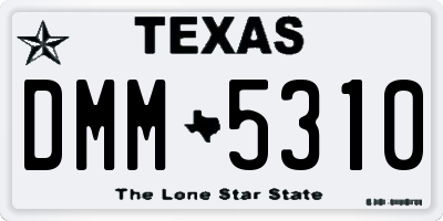 TX license plate DMM5310