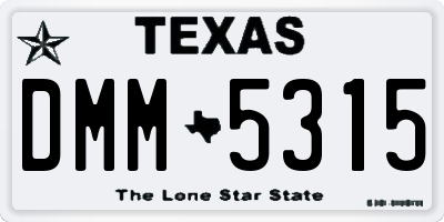 TX license plate DMM5315