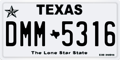 TX license plate DMM5316
