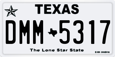 TX license plate DMM5317