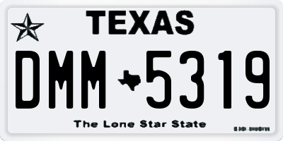 TX license plate DMM5319