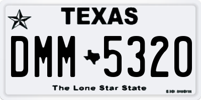 TX license plate DMM5320