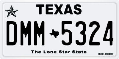 TX license plate DMM5324