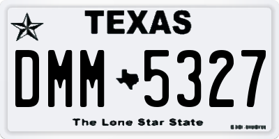 TX license plate DMM5327