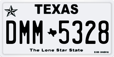 TX license plate DMM5328