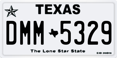 TX license plate DMM5329