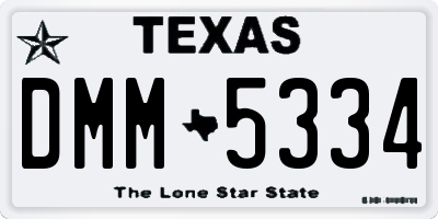 TX license plate DMM5334