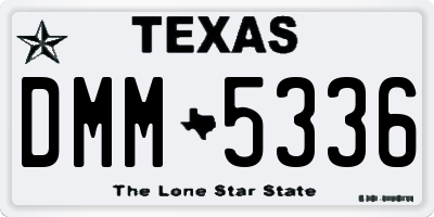TX license plate DMM5336