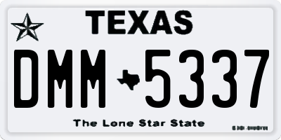 TX license plate DMM5337