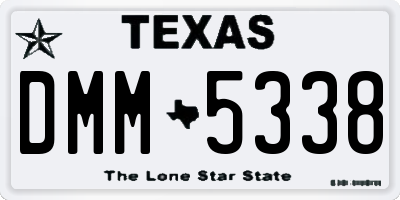 TX license plate DMM5338