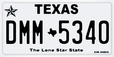 TX license plate DMM5340