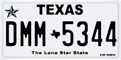 TX license plate DMM5344