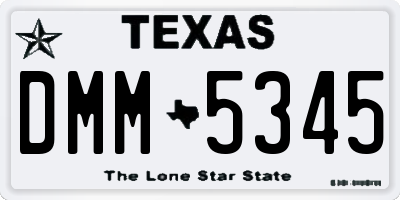 TX license plate DMM5345
