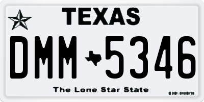 TX license plate DMM5346