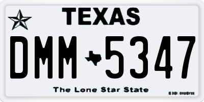 TX license plate DMM5347