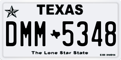TX license plate DMM5348