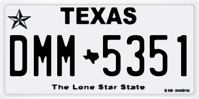 TX license plate DMM5351