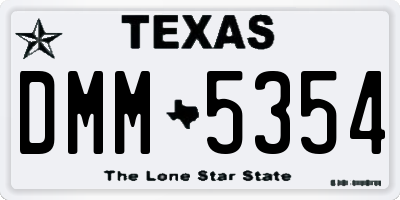 TX license plate DMM5354