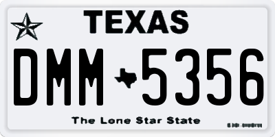 TX license plate DMM5356