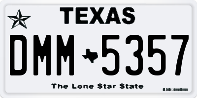 TX license plate DMM5357