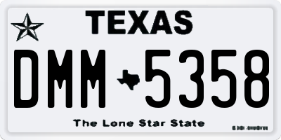 TX license plate DMM5358