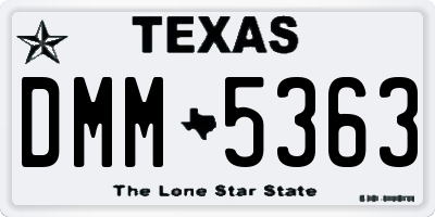 TX license plate DMM5363