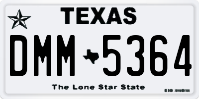 TX license plate DMM5364