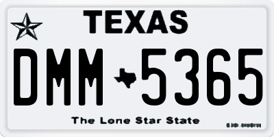 TX license plate DMM5365