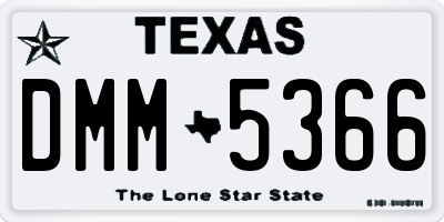 TX license plate DMM5366