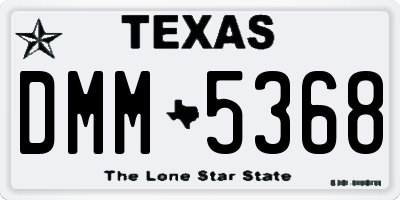 TX license plate DMM5368