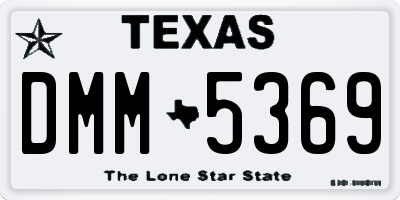 TX license plate DMM5369