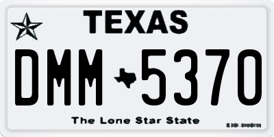 TX license plate DMM5370