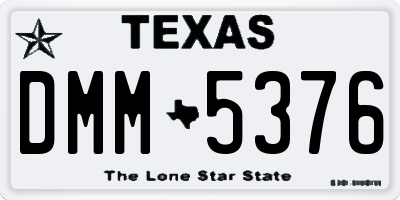 TX license plate DMM5376