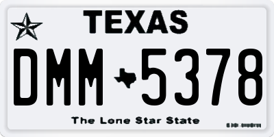 TX license plate DMM5378
