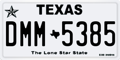 TX license plate DMM5385