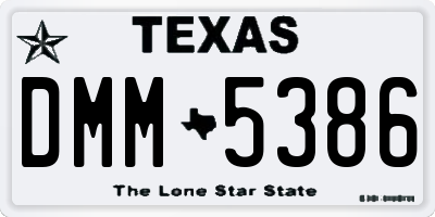 TX license plate DMM5386