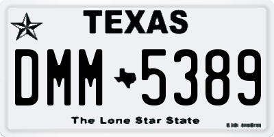 TX license plate DMM5389