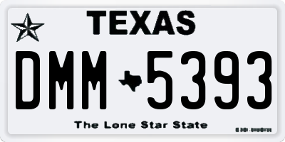 TX license plate DMM5393