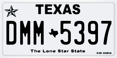 TX license plate DMM5397