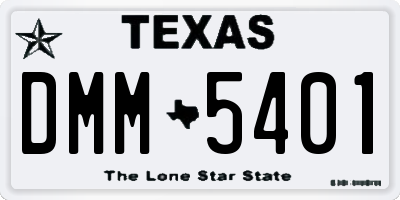 TX license plate DMM5401