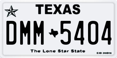 TX license plate DMM5404