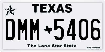 TX license plate DMM5406