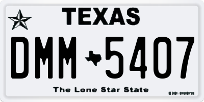 TX license plate DMM5407