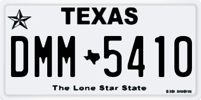 TX license plate DMM5410